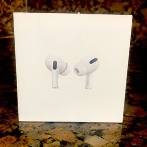 AirPods Pro in box worn once for 1/2 hour. Instructions/charger like new.